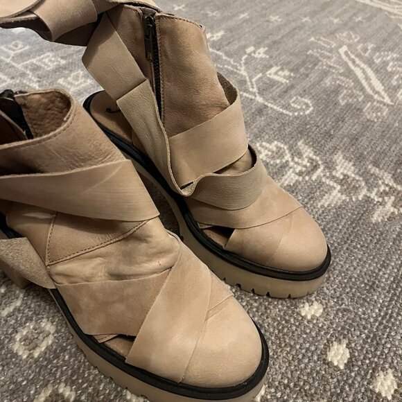 Free People Blake platform booties taupe bandage 37 - Picture 7 of 13